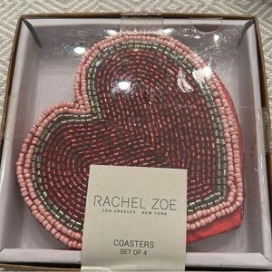 Rachel Zoe beaded coasters set of 4 Valentines Heart